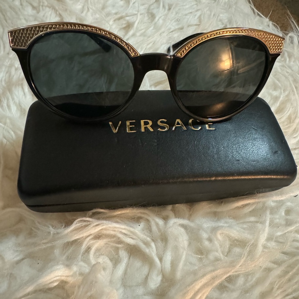 Black and gold Versace sunglasses